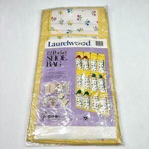 Vintage 1985 Corr-Pak Laurelwood Floral Hanging Shoe Organizer